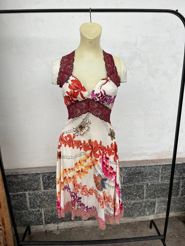 Abito Roberto Cavalli pizzo e Hawaii