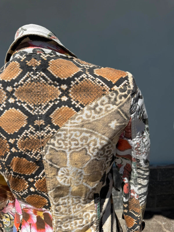 Completo giacca pantalone Roberto Cavalli SS2006 patchwork