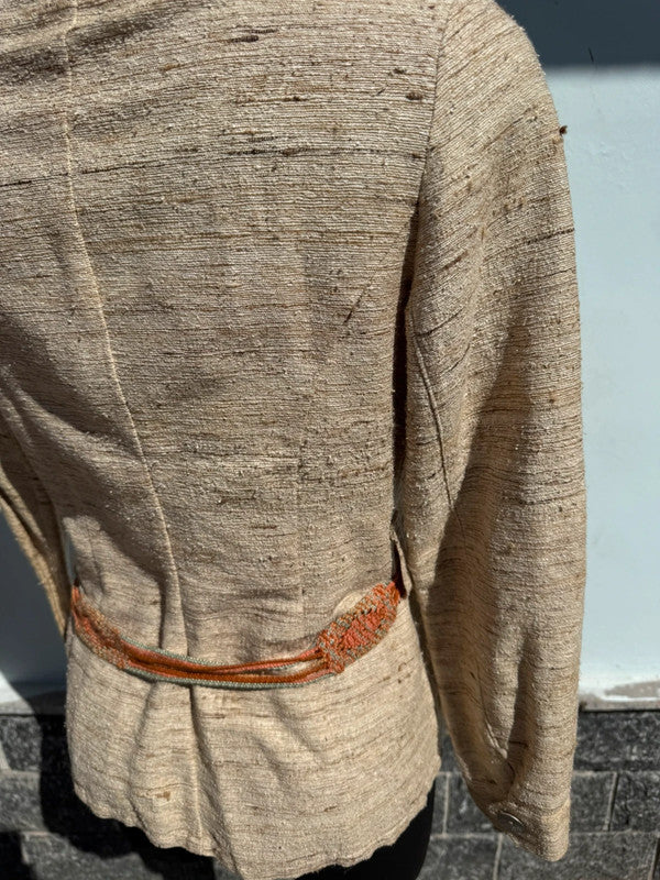 Giacca blazer John Galliano tipo Safari tessuto grezzo