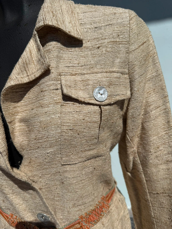 Giacca blazer John Galliano tipo Safari tessuto grezzo