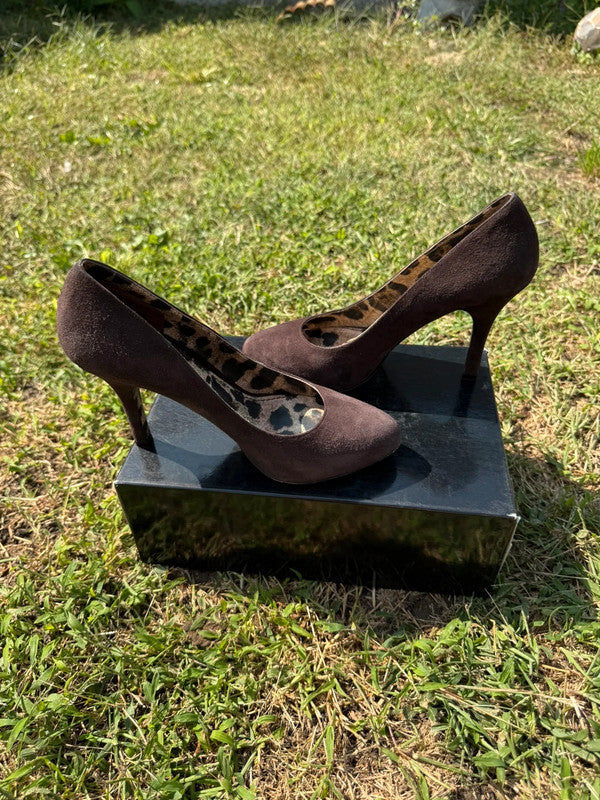 Tacchi décolleté Dolce&Gabbana in camoscio e pelle leopardata