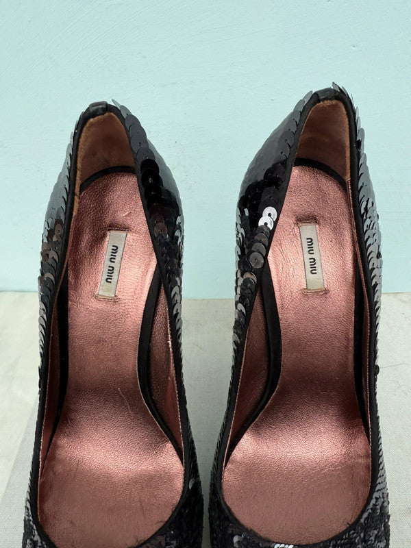Tacchi MiuMiu paillettes nuove