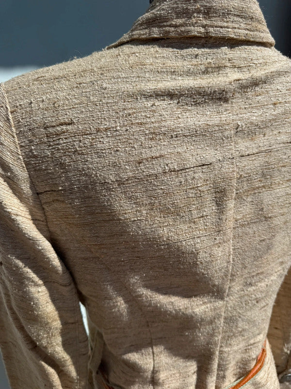 Giacca blazer John Galliano tipo Safari tessuto grezzo