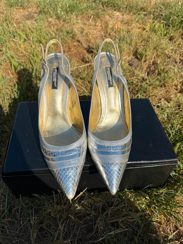 Tacchi Slingback Dolce & Gabbana argento