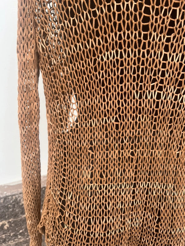 Bolero in pelle intrecciata