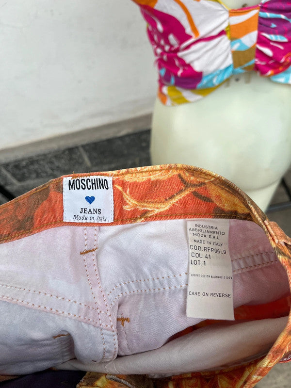Jeans Moschino stampa fiori d'autunno TG 30