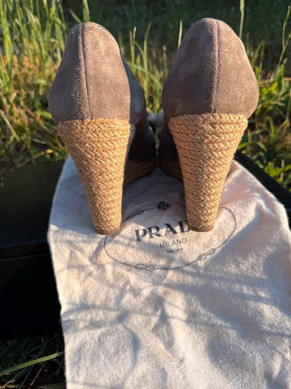 Zeppe espadrilles Prada in pelle