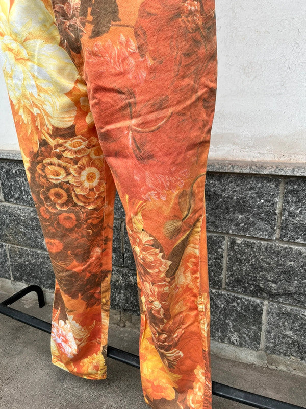 Jeans Moschino stampa fiori d'autunno TG 30