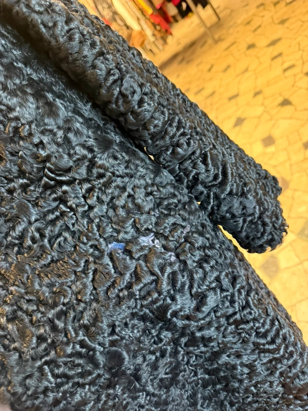 Cappotto lana astrakan nero