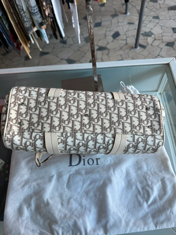 Borsa Christian Dior SS2005 in tela oblique ricamata floreale