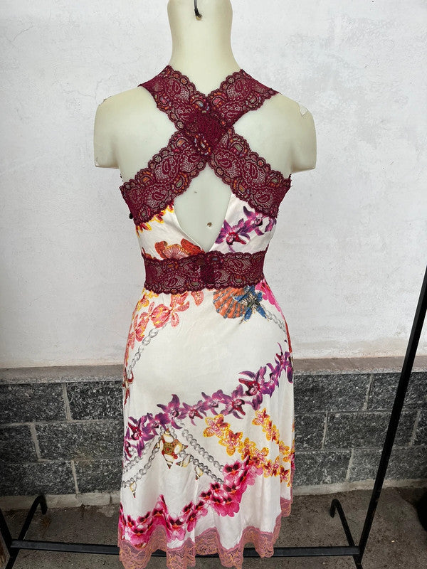Abito Roberto Cavalli pizzo e Hawaii