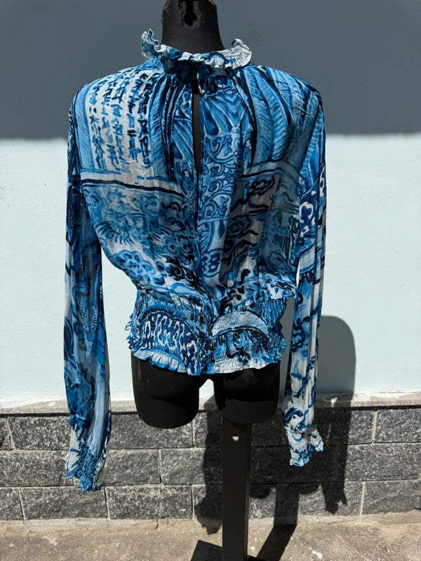 Top Roberto Cavalli FW2005 stampa vaso cinese