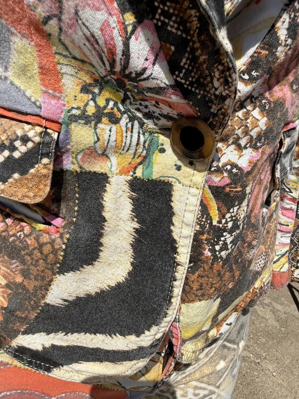 Completo giacca pantalone Roberto Cavalli SS2006 patchwork