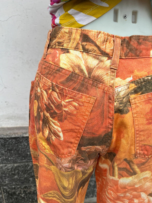 Jeans Moschino stampa fiori d'autunno TG 30