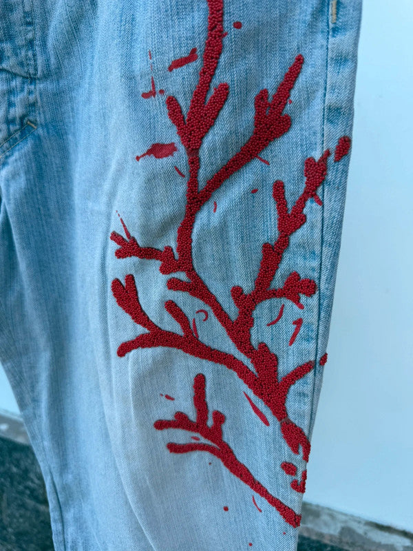 Jeans svasato Versace corallo