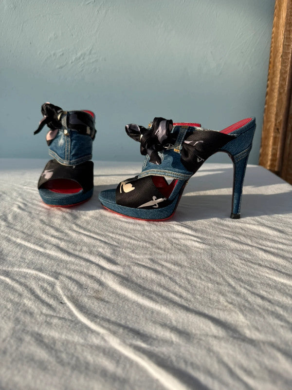 Sandali Cesare Paciotti denim e seta