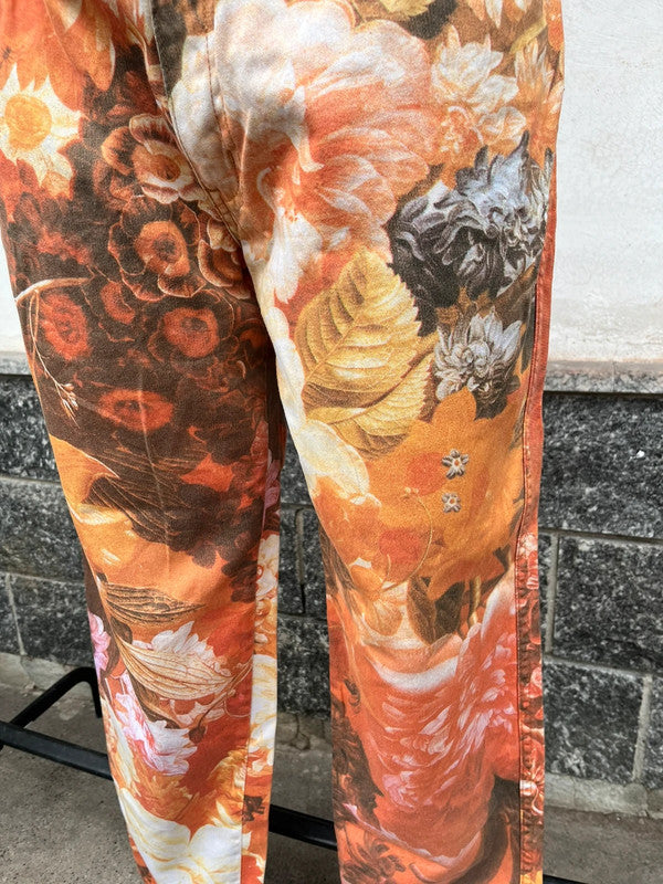 Jeans Moschino stampa fiori d'autunno TG 32