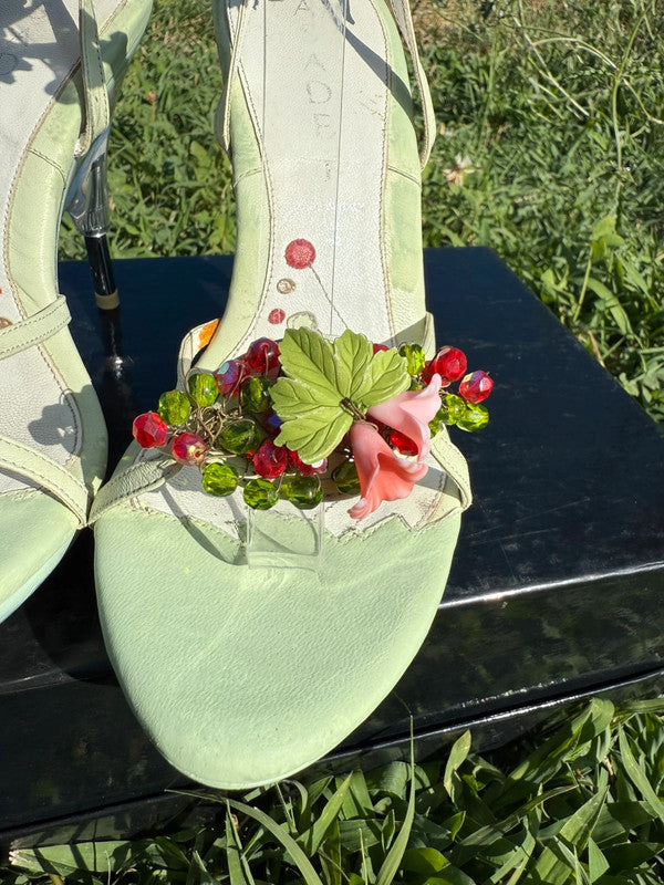 Sandali gioiello con tacco Casadei vigneto e foglie 🍃