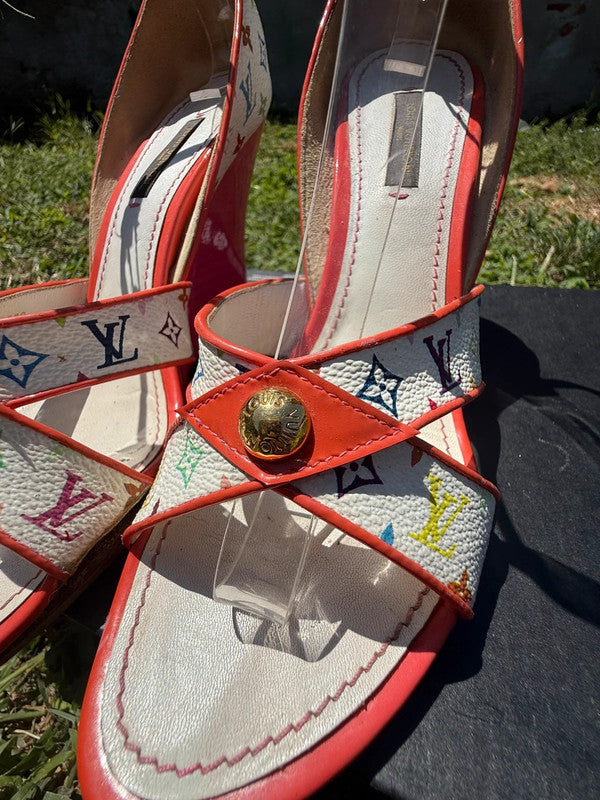 Sandali zeppa Louis Vuitton X Takashi Murakami multicolore 2009