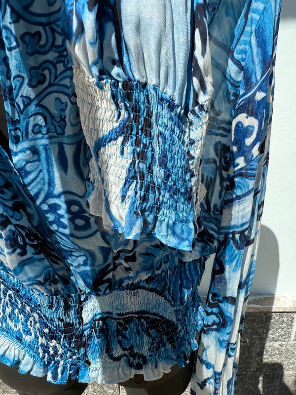 Top Roberto Cavalli FW2005 stampa vaso cinese