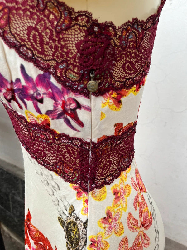 Abito Roberto Cavalli pizzo e Hawaii