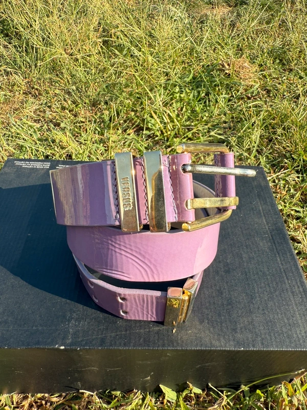 Cintura Versace Versus vernice , fibbia doppia