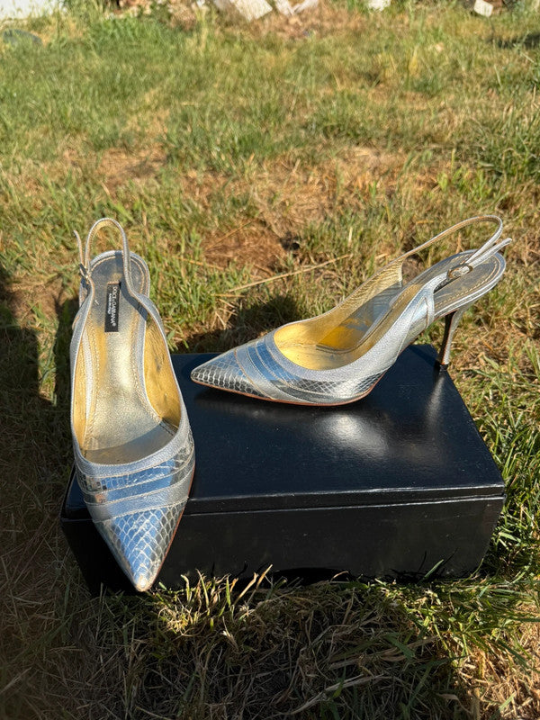 Tacchi Slingback Dolce & Gabbana argento