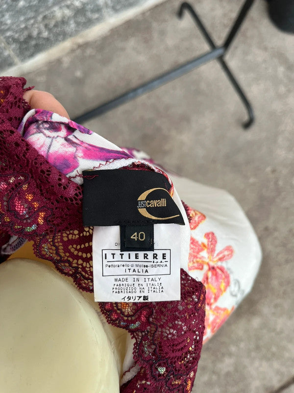 Abito Roberto Cavalli pizzo e Hawaii