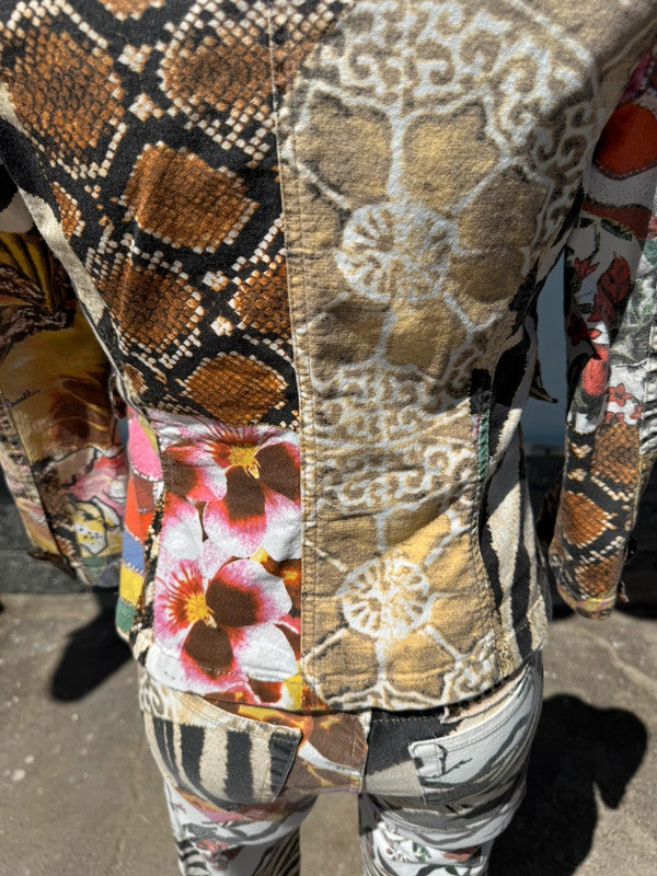 Completo giacca pantalone Roberto Cavalli SS2006 patchwork