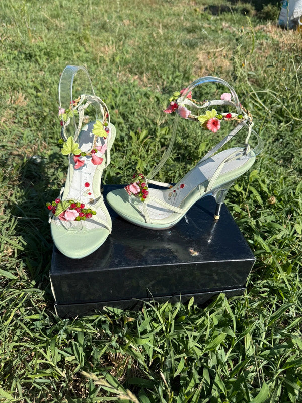 Sandali gioiello con tacco Casadei vigneto e foglie 🍃