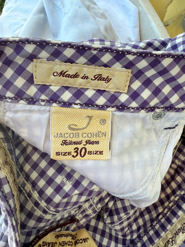 Pantalone Capri Jacob Cohen scacchi viola