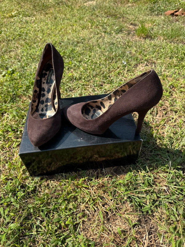Tacchi décolleté Dolce&Gabbana in camoscio e pelle leopardata
