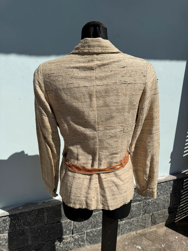 Giacca blazer John Galliano tipo Safari tessuto grezzo