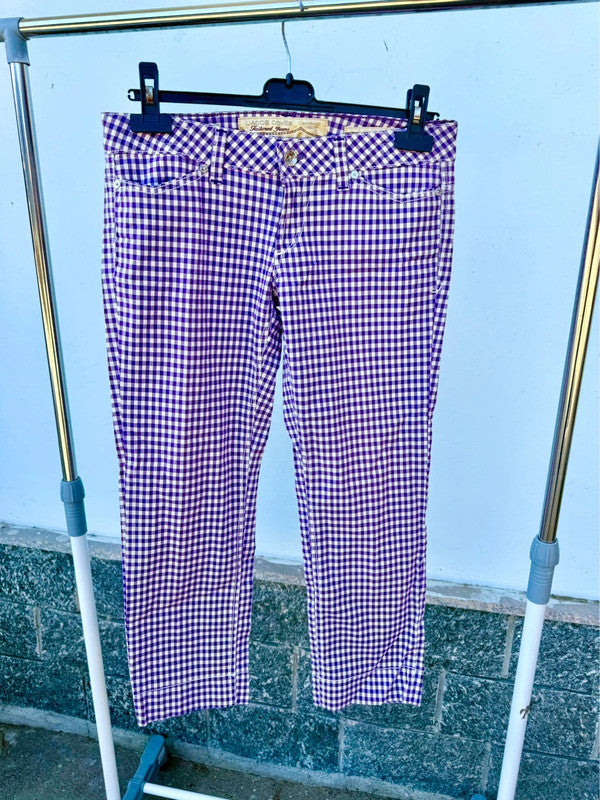 Pantalone Capri Jacob Cohen scacchi viola