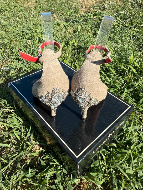 Sandali tacco gioiello Cesare Paciotti cristalli