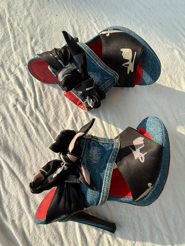Sandali Cesare Paciotti denim e seta