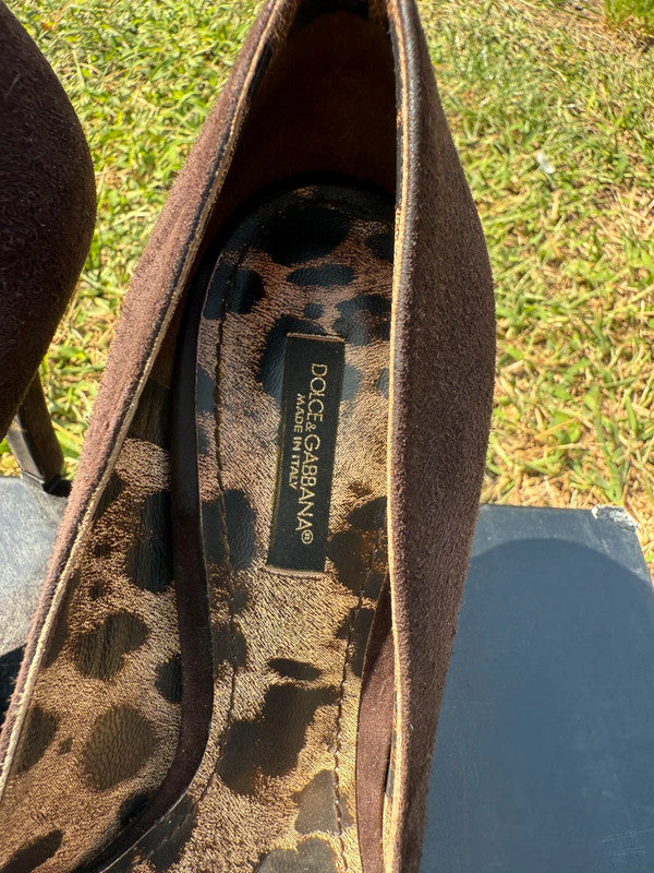 Tacchi décolleté Dolce&Gabbana in camoscio e pelle leopardata