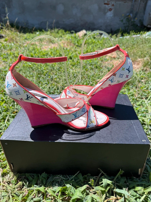 Sandali zeppa Louis Vuitton X Takashi Murakami multicolore 2009