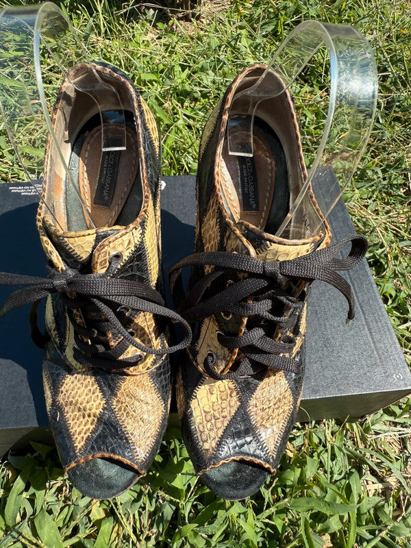 Scarpe con tacco Dolce & Gabbana patchwork pitone