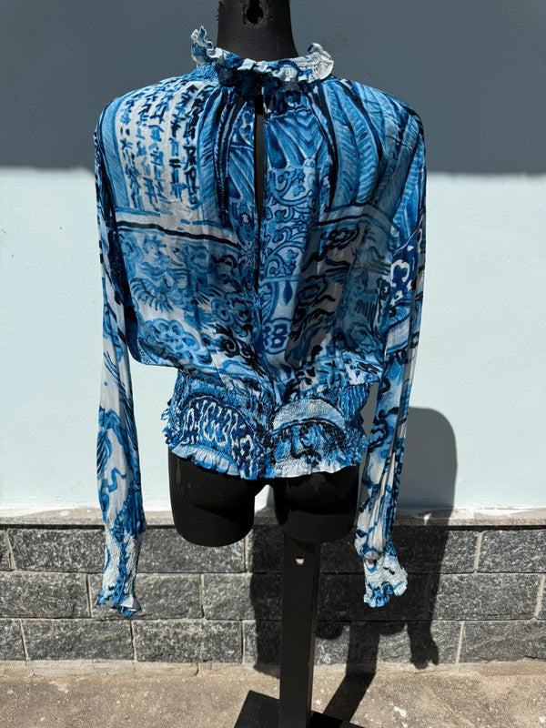 Top Roberto Cavalli FW2005 stampa vaso cinese