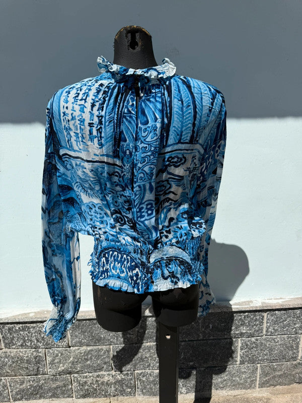 Top Roberto Cavalli FW2005 stampa vaso cinese