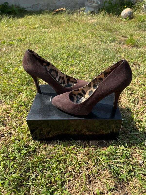 Tacchi décolleté Dolce&Gabbana in camoscio e pelle leopardata