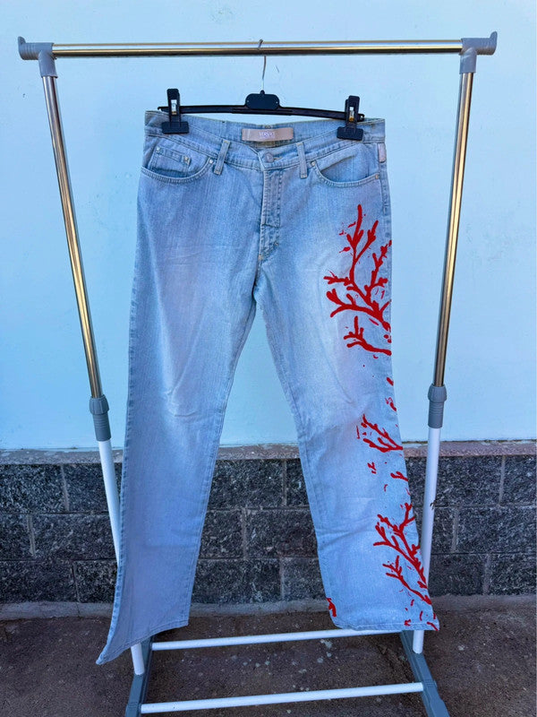 Jeans svasato Versace corallo
