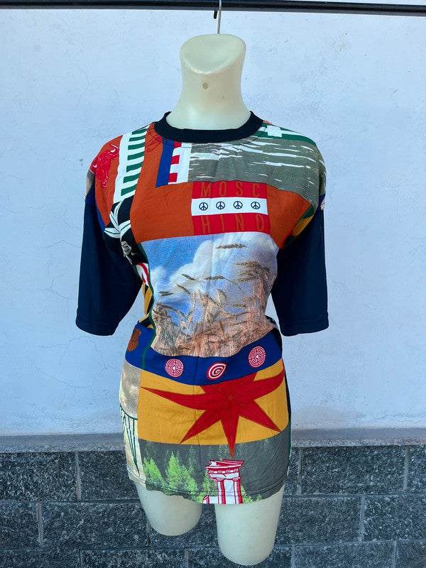 T-shirt Moschino patchwork nuova anni 90"