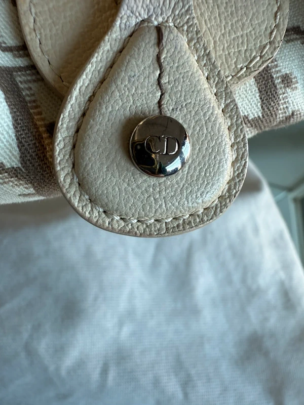 Borsa Christian Dior SS2005 in tela oblique ricamata floreale